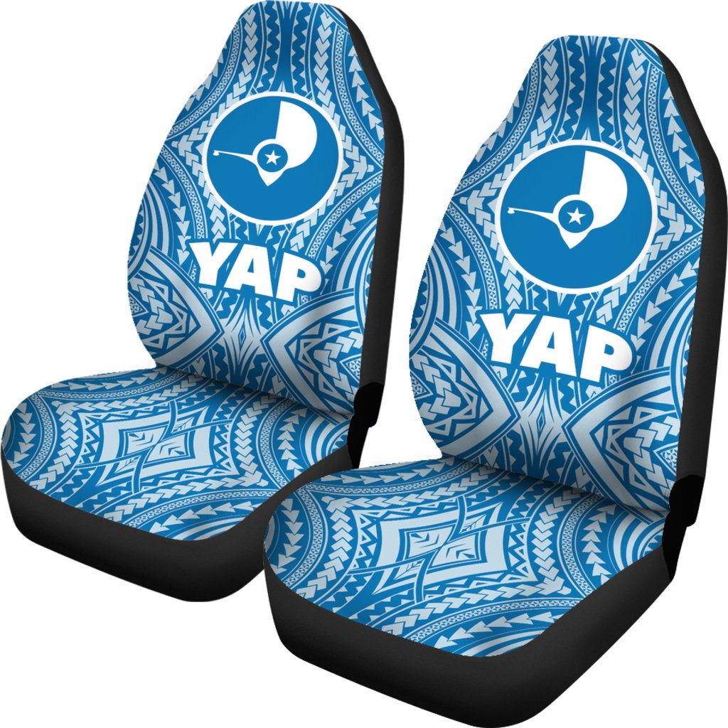 Yap Car Seat Covers - Yap Flag Blue Version - Polynesian Pride