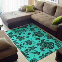Hawaii Area Rug Polynesian Turtle Palm And Sea Pebbles AH - Polynesian Pride
