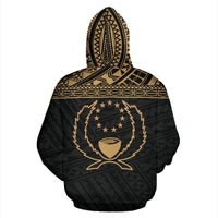 Pohnpei State All Over Zip up Hoodie FSM Gold Version - Polynesian Pride