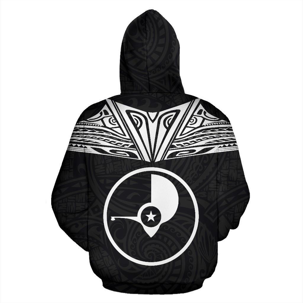 Yap All Over Zip up Hoodie Neck Style - Polynesian Pride
