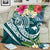 Papua New Guinea Polynesian Premium Blanket - Summer Plumeria (Turquoise) - Polynesian Pride