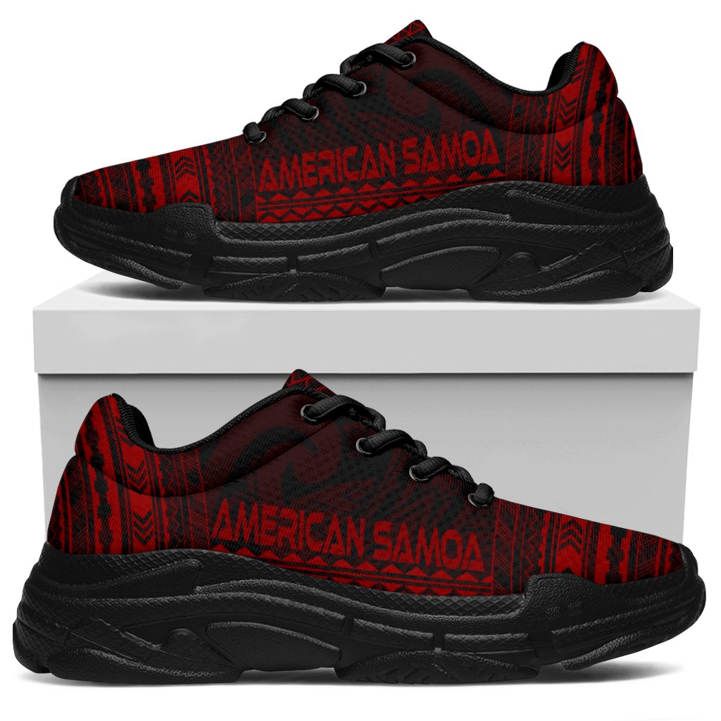 American Samoa Chunky Sneakers - Polynesian Chief Red Version - Polynesian Pride