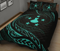Austral Islands Quilt Bed Set - Turquoise - Frida Style - Polynesian Pride