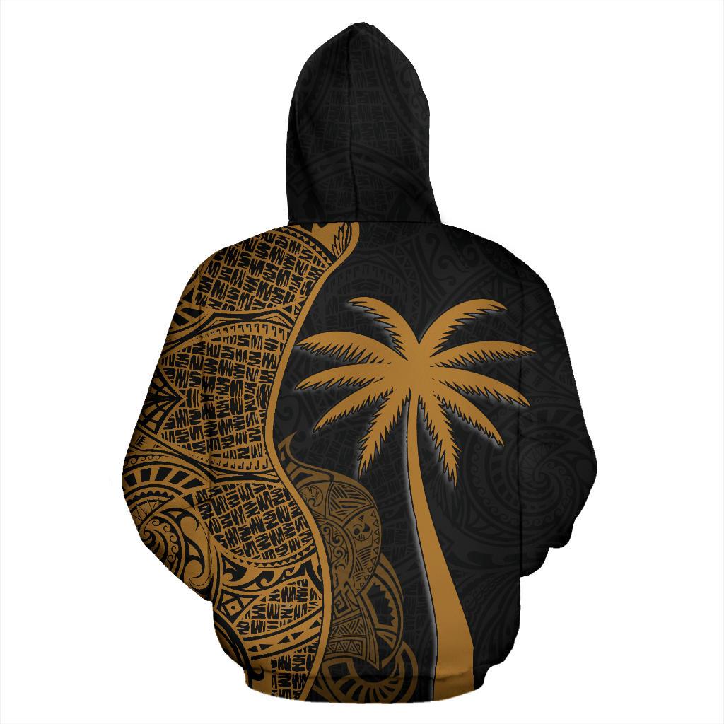 Northern Mariana Islands Polynesian Hoodie Coconut Tree Gold - Polynesian Pride