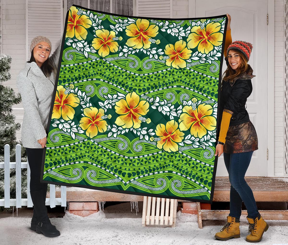 Hawaii Polynesian Premium Quilt - Hibiscus Patterns - Polynesian Pride