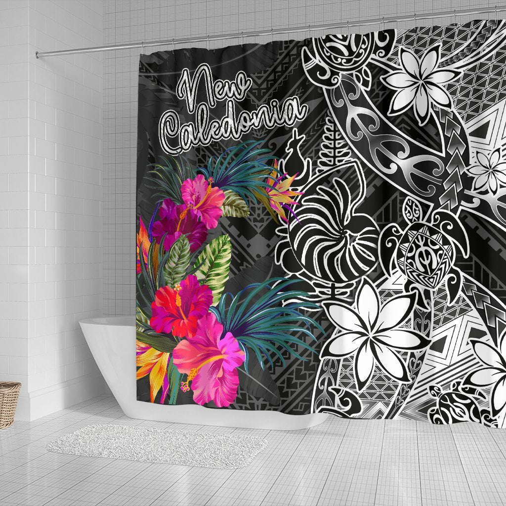 New Caledonia Shower Curtain - Turtle Floral - Polynesian Pride