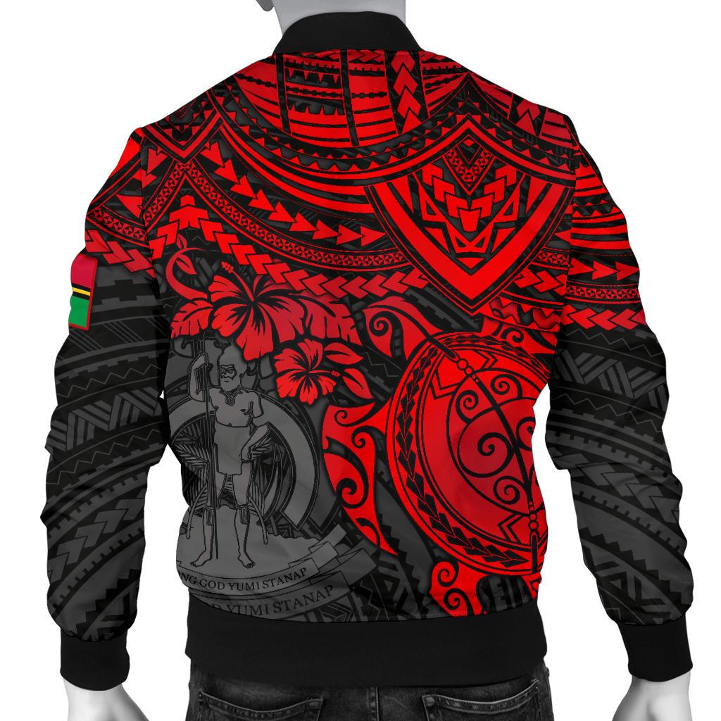 Vanuatu Polynesian Bomber Jacket (Men) - Red Turtle - Polynesian Pride