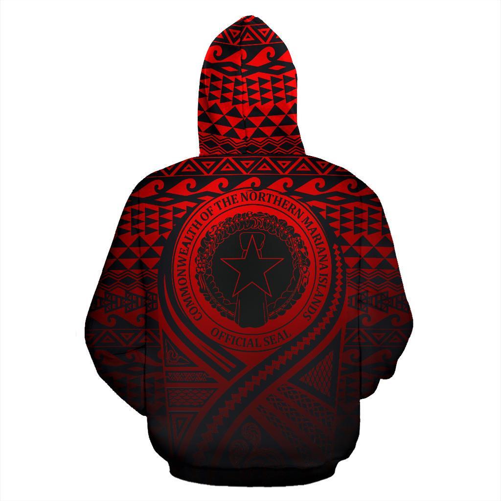 Northern Mariana Islands All Over Hoodie Lift up Red - Polynesian Pride