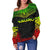 Nauru Polynesian Chief Women's Off Shoulder Sweater - Reggae Version - Polynesian Pride