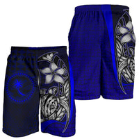 Chuuk Micronesian Men's Shorts Blue - Turtle With Hook - Polynesian Pride