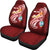 Guam Personalised Car Seat Covers - Guam Seal Polynesian Patterns Plumeria (Red) - Polynesian Pride
