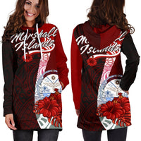 Marshall Islands Polynesian Hoodie Dress - Coat Of Arm With Hibiscus - Polynesian Pride