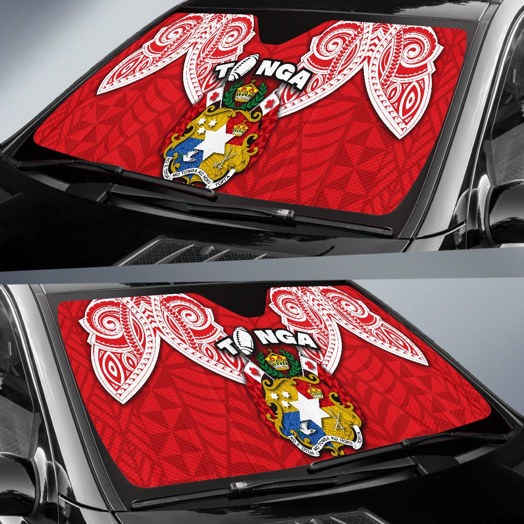 Tonga Rugby Auto Sun Shades Royal Style - Polynesian Pride
