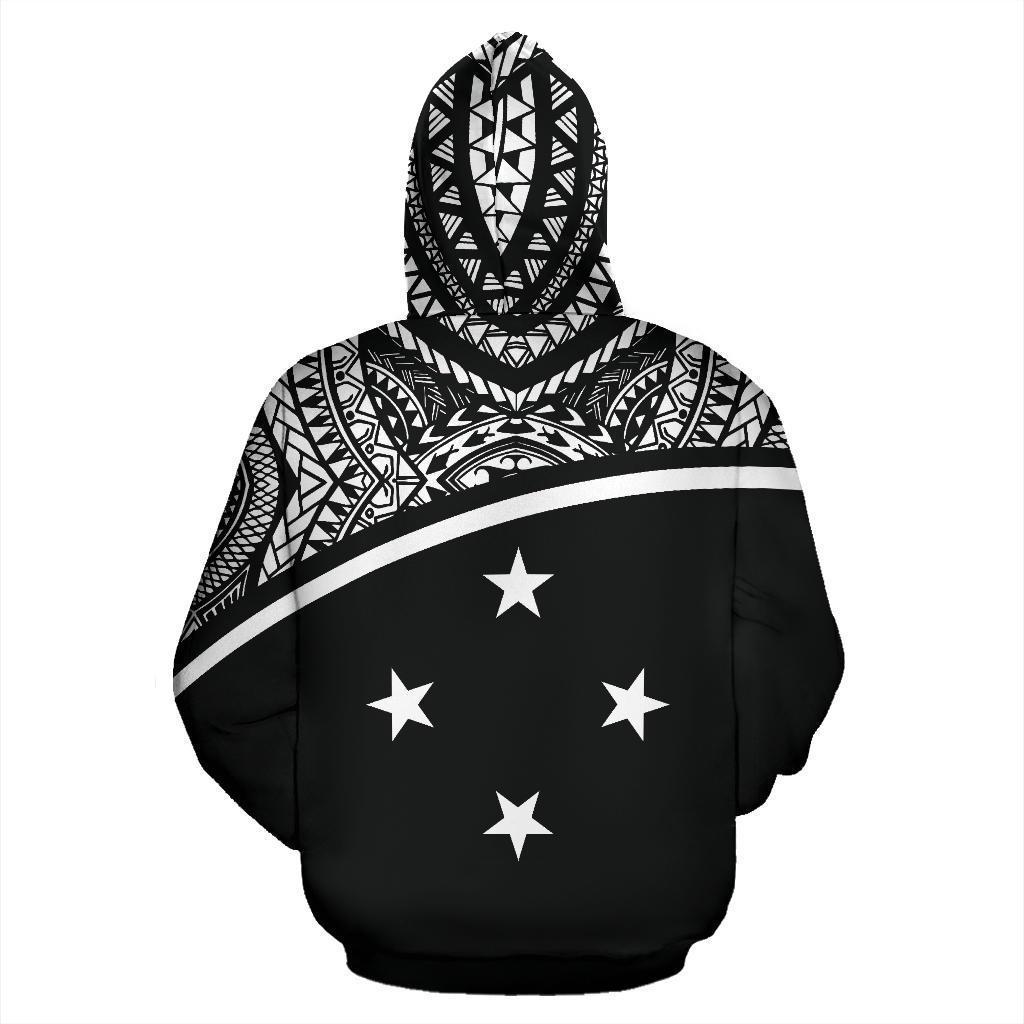 Yap All Over Zip up Hoodie Micronesia Black Curve Style - Polynesian Pride