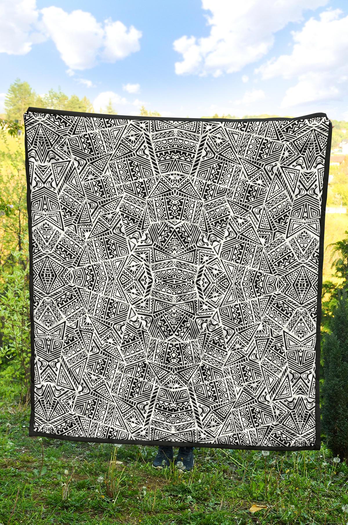 Polynesian Premium Quilt White And Black - Polynesian Pride