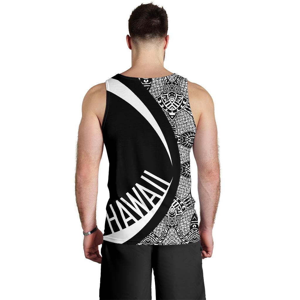 Hawaii Turtle White Polynesian Men's Tank Top - Circle Style - Polynesian Pride