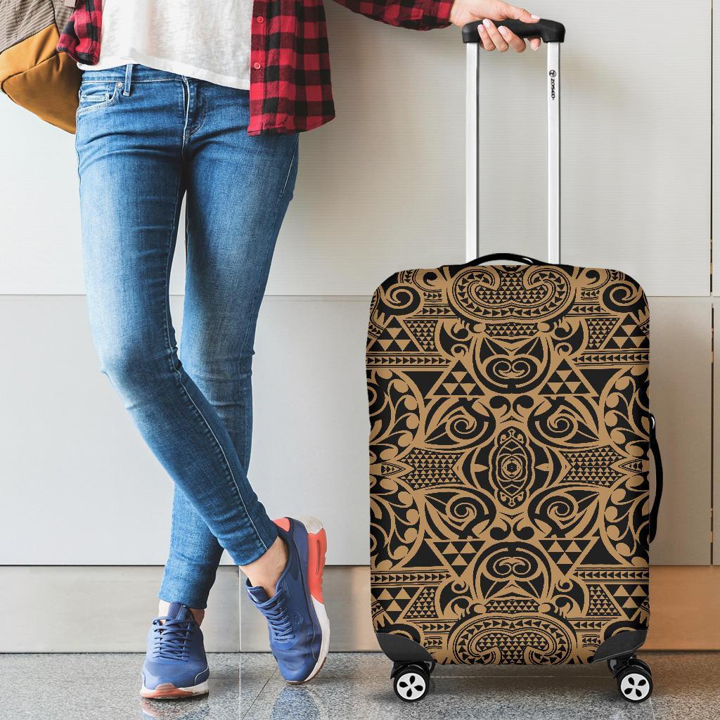 Polynesian Kakau Turtle Gold Luggage Covers Gold - Polynesian Pride