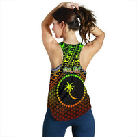 Polynesian Chuuk Personalised Women's Racerback Tank - Reggae Vintage Polynesian Patterns - Polynesian Pride