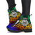 Tahiti Leather Boots - Rainbow Polynesian Pattern - Polynesian Pride