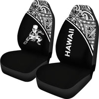 Hawaii Car Seat Covers - Polynesian Warriors Tattoo White Curve - Polynesian Pride