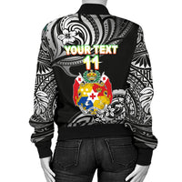 Mate Ma'a Tonga Rugby Women's Bomber Jacket Polynesian Unique Vibes - Black - Polynesian Pride