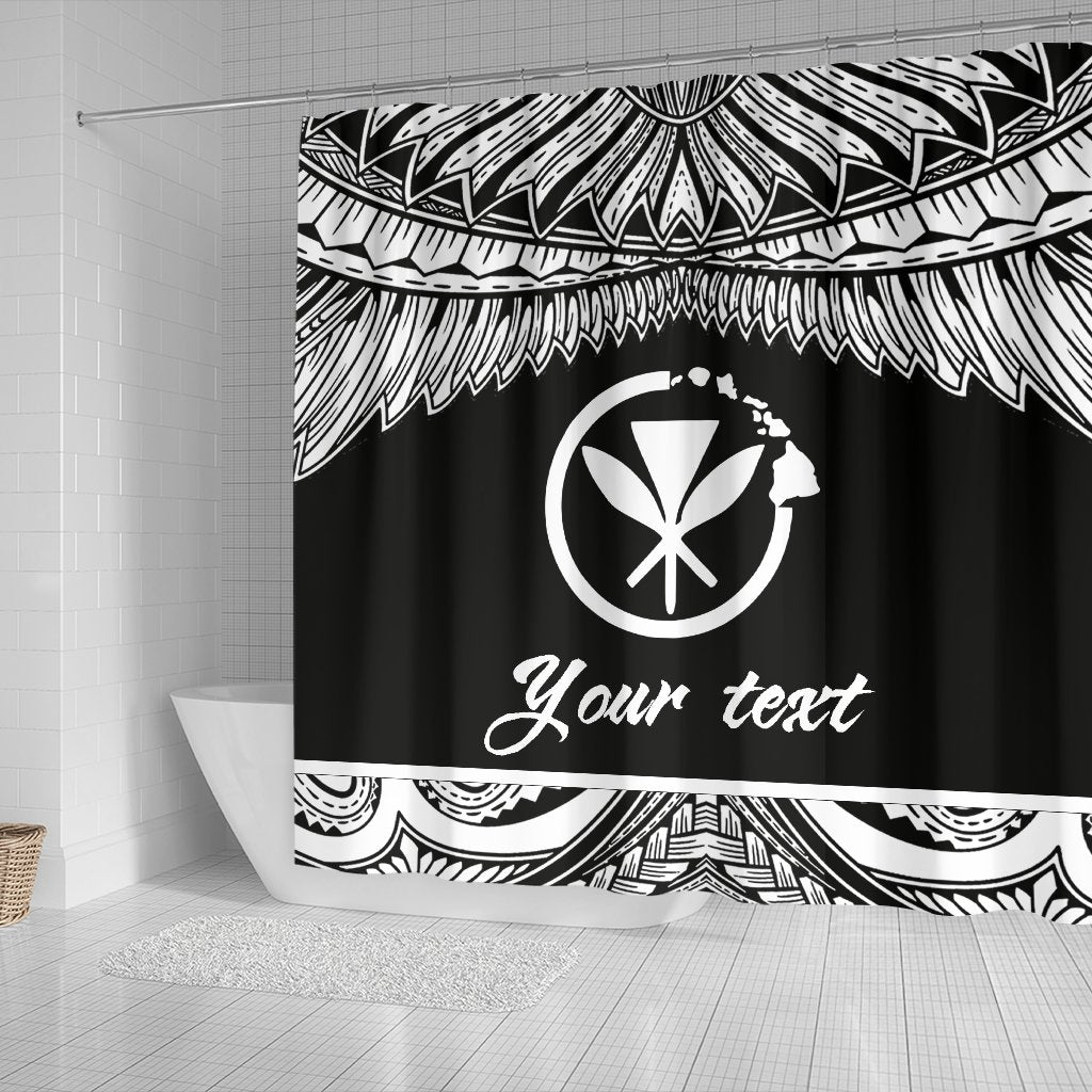 Hawaii Polynesian Custom Personalised Shower Curtain - Hawaii Pride White Version - Polynesian Pride