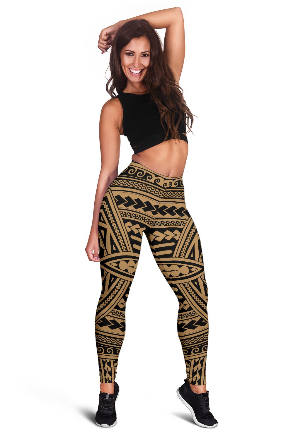 Polynesian Seamless Gold Hawaii Women's Leggings AH - Polynesian Pride