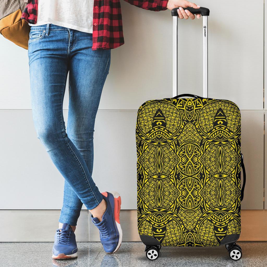 Polynesian Lauhala Mix Yellow Luggage Covers Yellow - Polynesian Pride