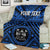 Fiji Personalised Premium Blanket - Fiji Seal With Polynesian Tattoo Style ( Blue) White - Polynesian Pride