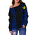 Hawaii Kanaka Polynesian Women's Off Shoulder Sweater - Blue - Polynesian Pride