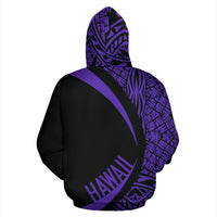 Polynesian Turtle Map of Hawaii Hoodie Purple Circle Style - Polynesian Pride