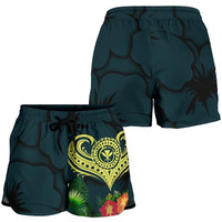 Polynesian Hawaii Kanaka Maoli Women's Short - Heart with Hibiscus - Polynesian Pride