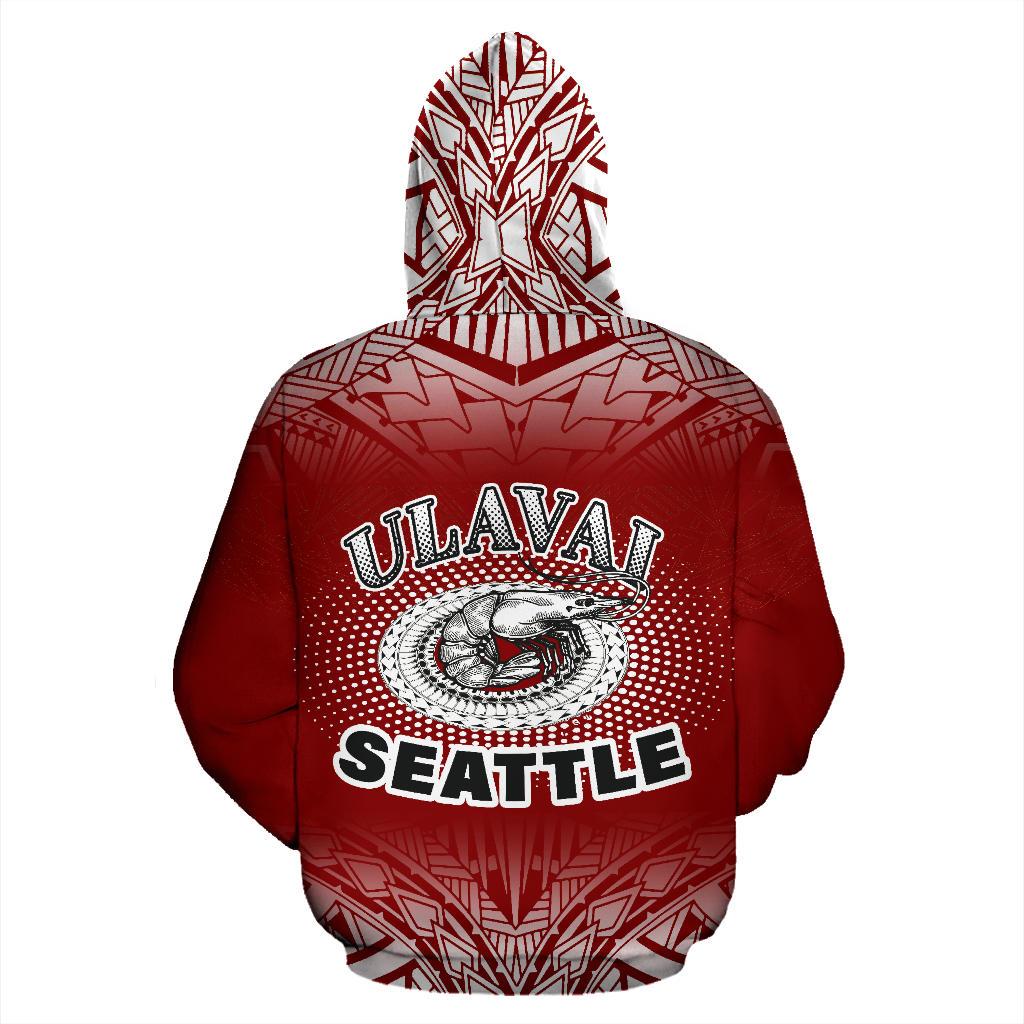 Shrimp Polynesian All Over Hoodie Red Fog Style - Polynesian Pride