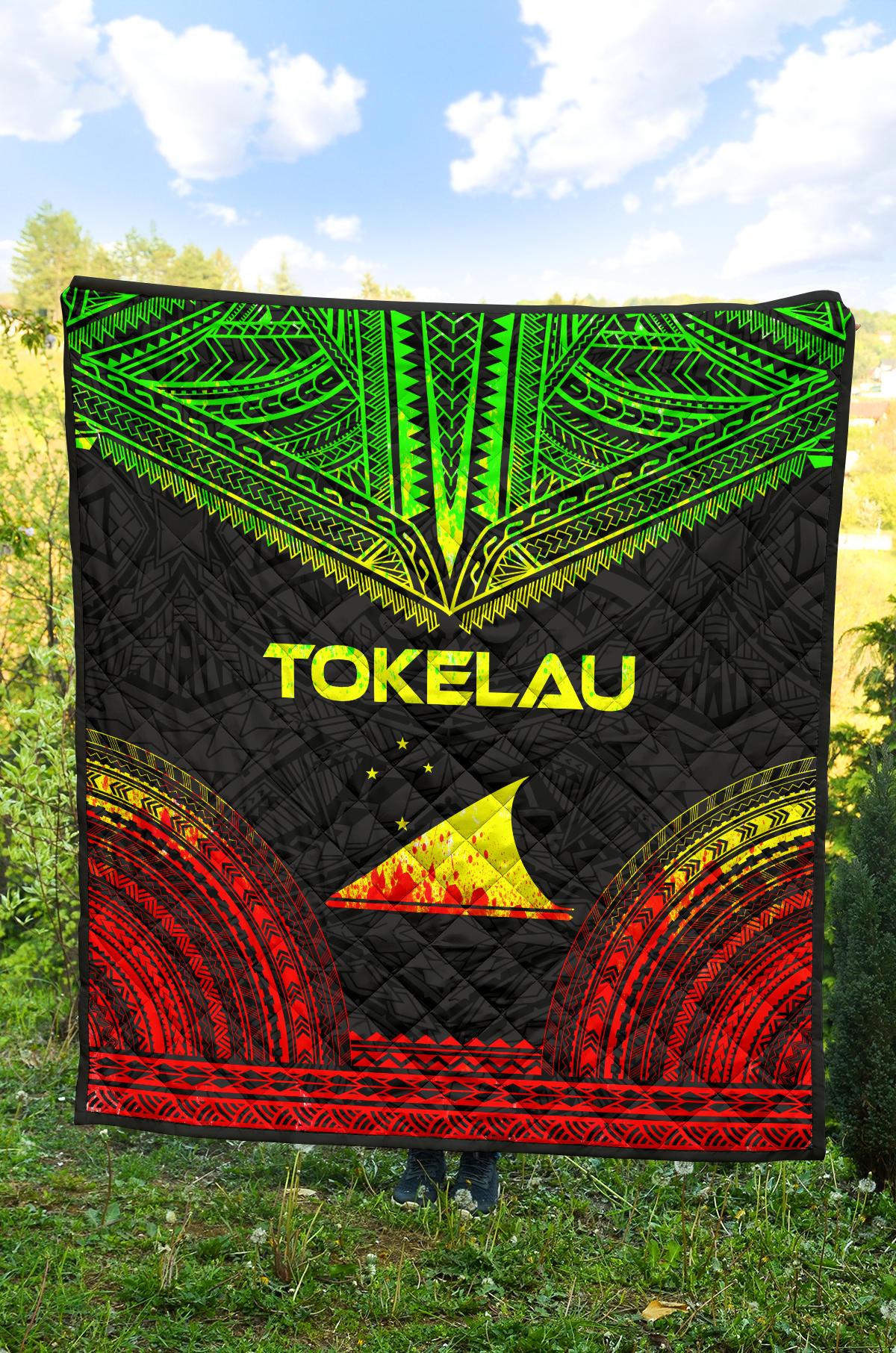 Tokelau Premium Quilt - Tokelau Flag Polynesian Chief Reggae Version - Polynesian Pride