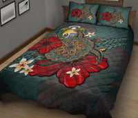 Nauru Quilt Bed Set - Blue Turtle Tribal - Polynesian Pride