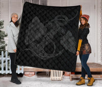 Anchor Gray Poly Tribal Premium Quilt - Polynesian Pride
