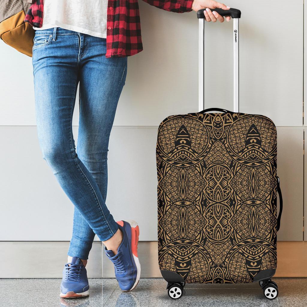 Polynesian Lauhala Mix Gold Luggage Covers Gold - Polynesian Pride