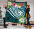 Wallis and Futuna Polynesian Premium Quilt - Summer Plumeria (Turquoise) - Polynesian Pride