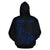 Polynesian Kakau Hammerhead Shark Map of Hawaii Custom Zip Hoodie Blue - Polynesian Pride