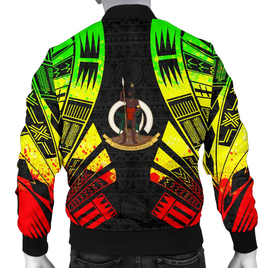 Vanuatu Men Bomber Jackets - Polynesian Tattoo Reggae - Polynesian Pride