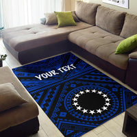 Cook Island Personalised Area Rug Seal With Polynesian Tattoo Style ( Blue) - Polynesian Pride