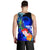 Federated States of Micronesia Men's Tank Top - Humpback Whale with Tropical Flowers (Blue) - Polynesian Pride