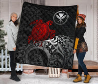 Hawaii Polynesian Premium Quilt - Kanaka Maoli & Red Turtle - Polynesian Pride