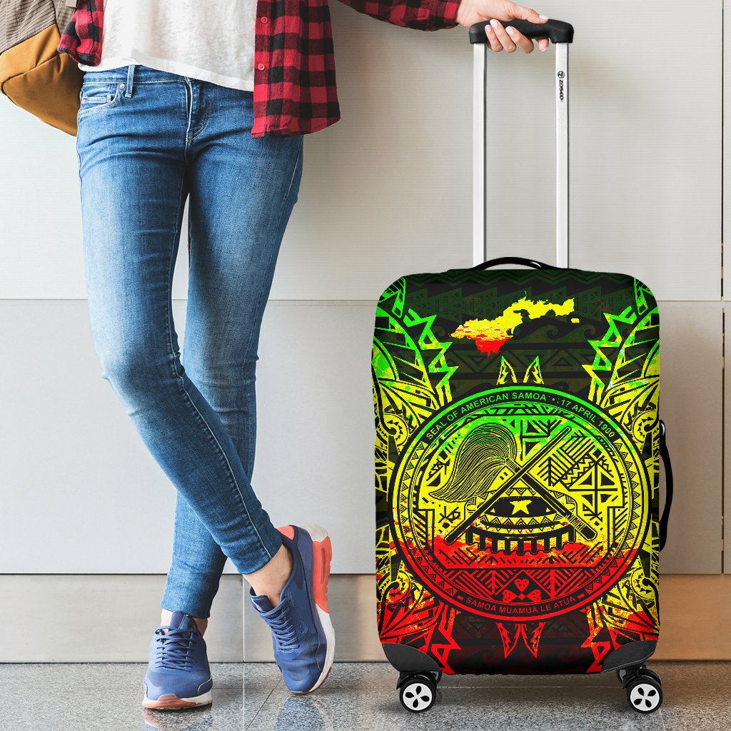 American Samoa Polynesian Luggage Covers Map Reggae - Polynesian Pride