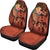 Polynesian Turtle Car Seat Covers - Tribal Tattoo with Hibiscus Coral Universal Fit Coral - Polynesian Pride