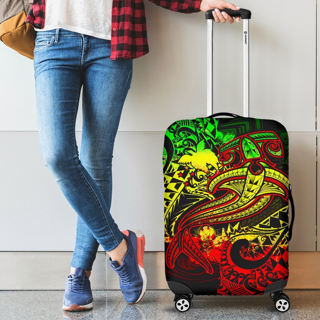 Papua New Guinea Luggage Covers - Reggae Shark Polynesian Tattoo Reggae - Polynesian Pride