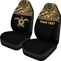 Hawaii Custom Personalised Car Seat Covers - Polynesian Turtle Gold Horizontal - Polynesian Pride