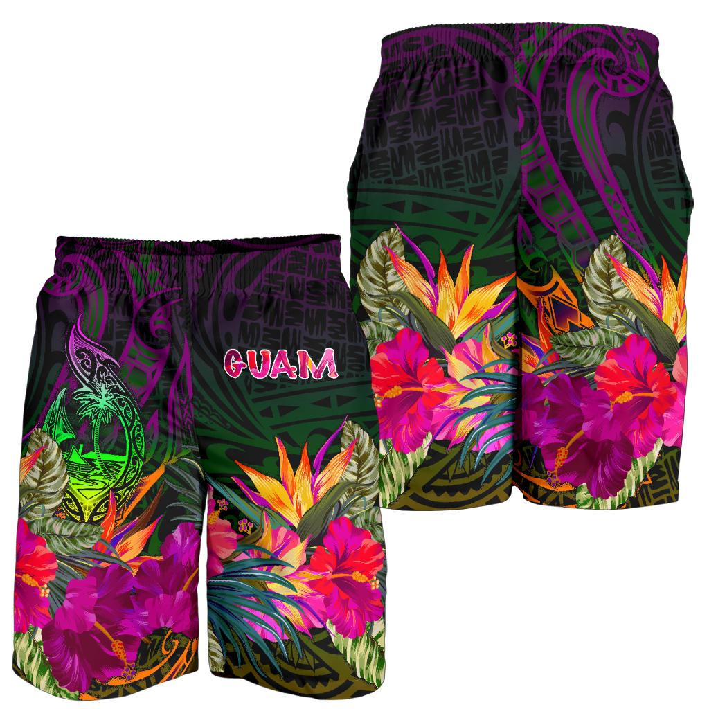 Guam Polynesian Men's Shorts - Summer Hibiscus - Polynesian Pride