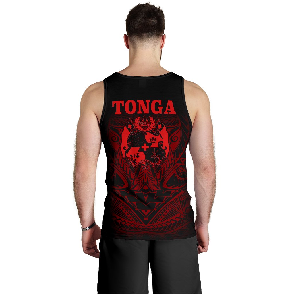 Tonga Polynesian Men's Tank Top - Red Tribal Pattern - Polynesian Pride