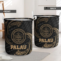 Palau Polynesian Laundry Basket - Gold Tribal Wave - Polynesian Pride